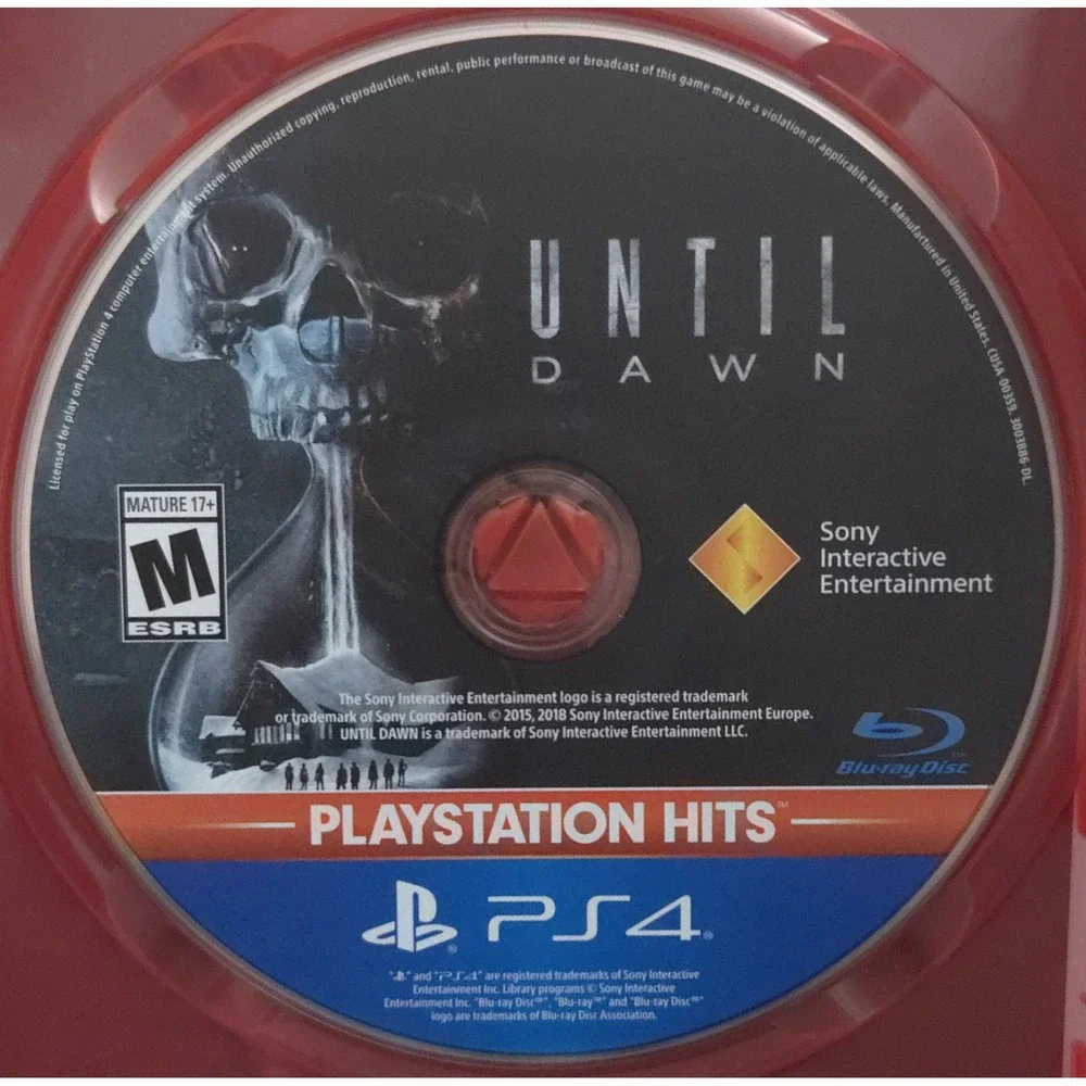 Until Dawn PlayStation Hits (PS4 Sony PlayStation 4, 2018) Case & Disc - Tested